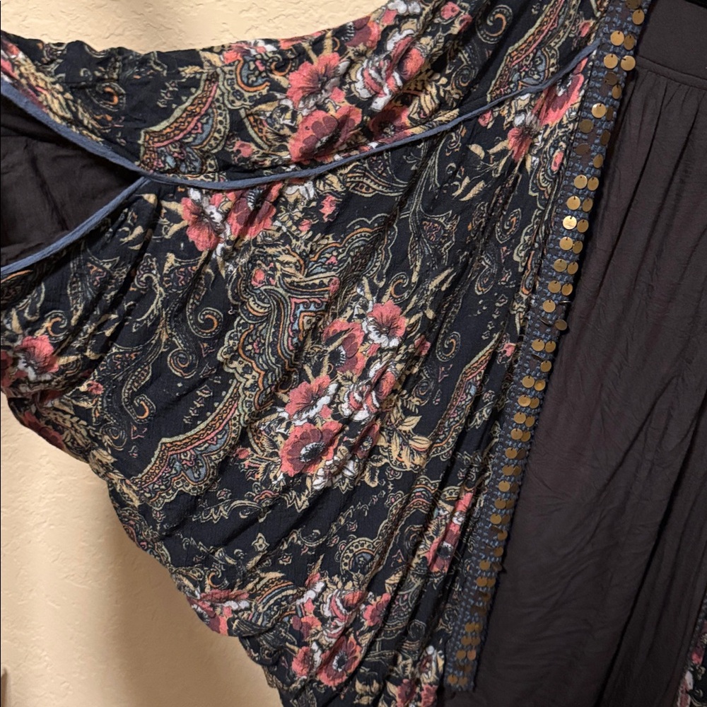 Free People Floral Cardigan with Gold Accents - Picture 4 of 4